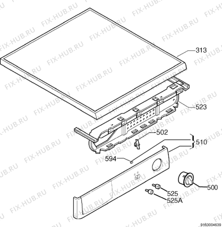 Взрыв-схема комплектующей Zanussi TD4112W - Схема узла Command panel 037